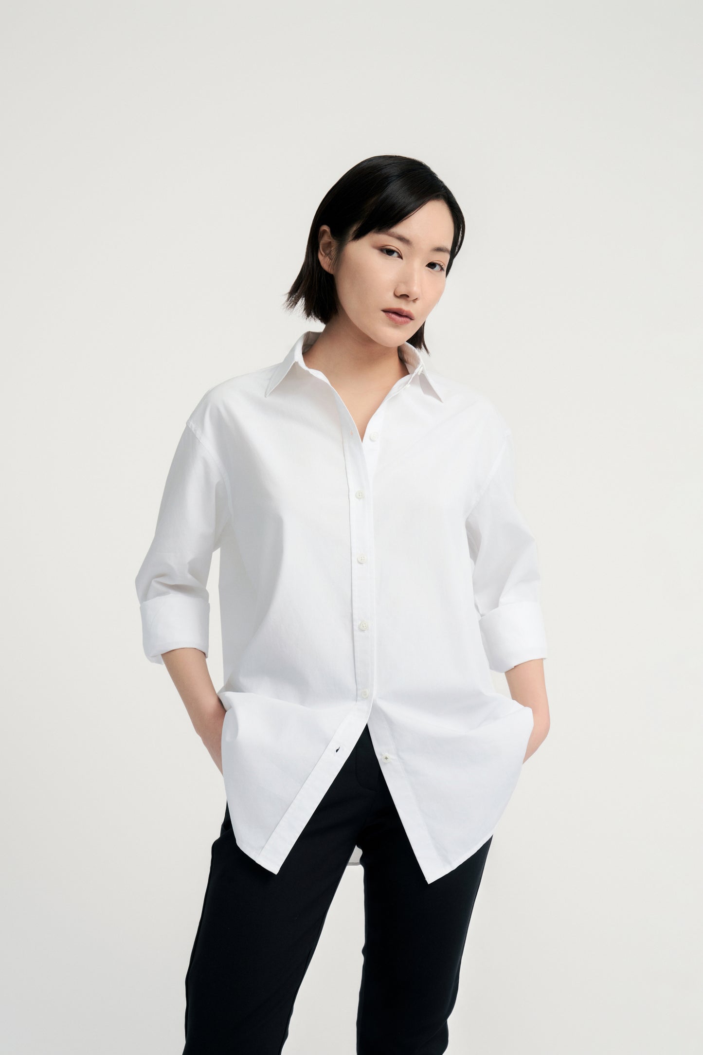 Boyfriend Poplin Shirt - White