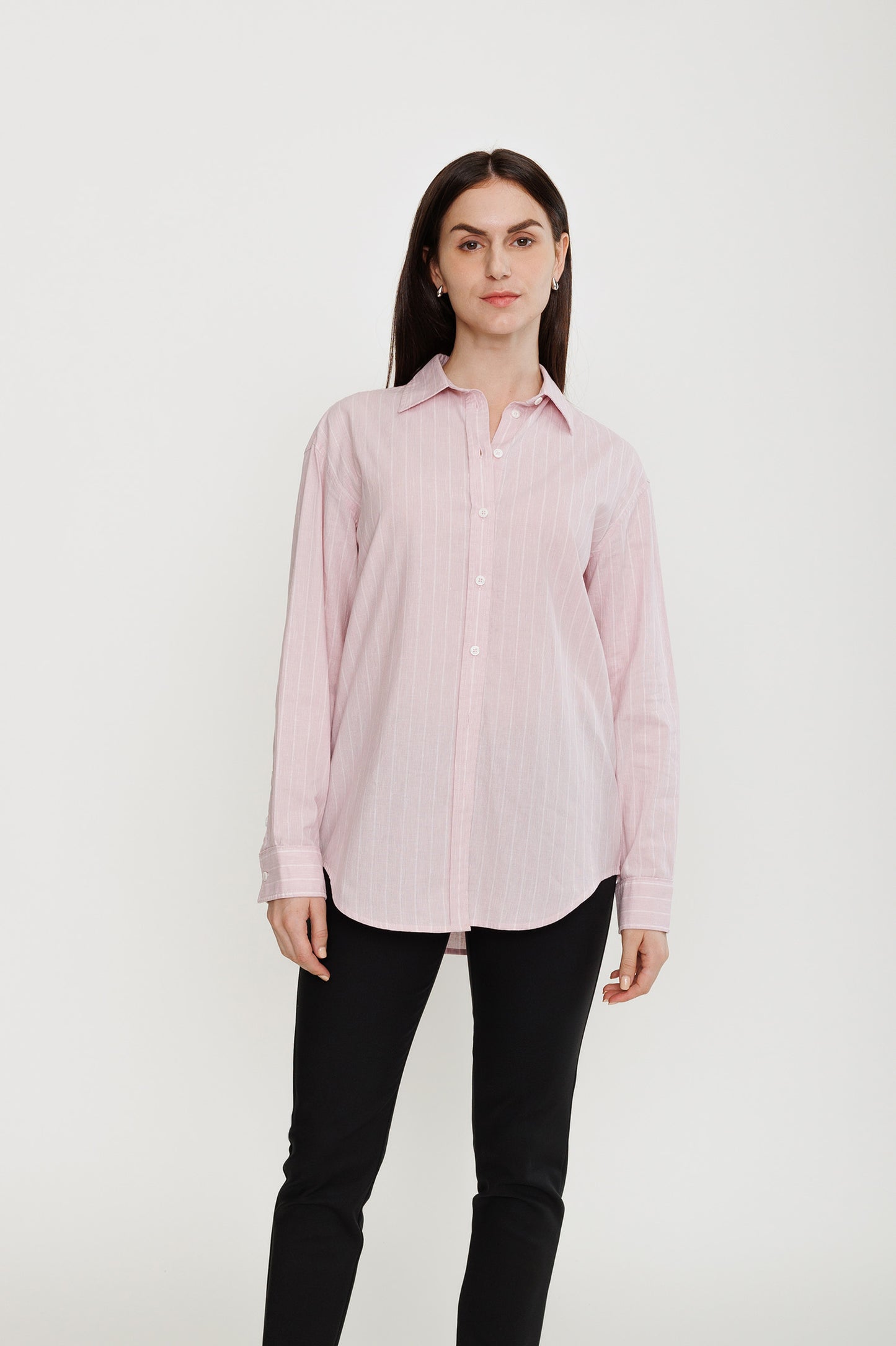 Boyfriend Poplin Shirt - Pink Stripe