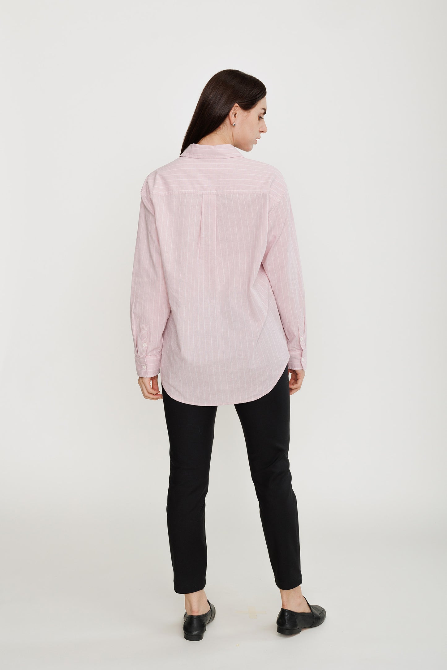 Boyfriend Poplin Shirt - Pink Stripe