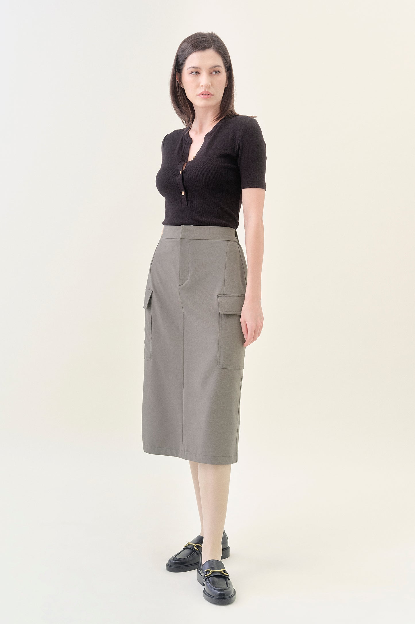 Cargo Midi Column Skirt - Sencha