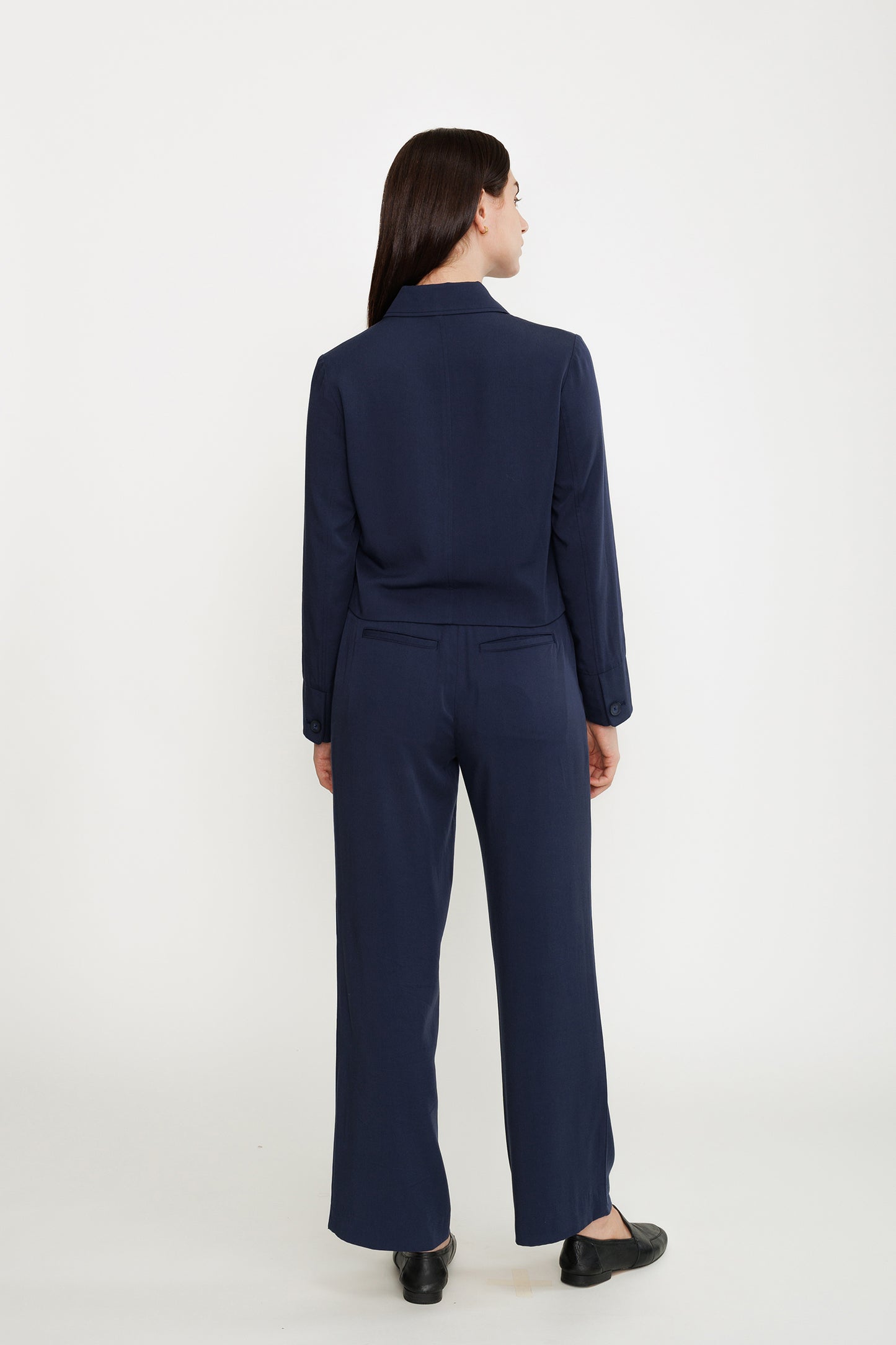 Cropped Tencel Jacket - Deepwater