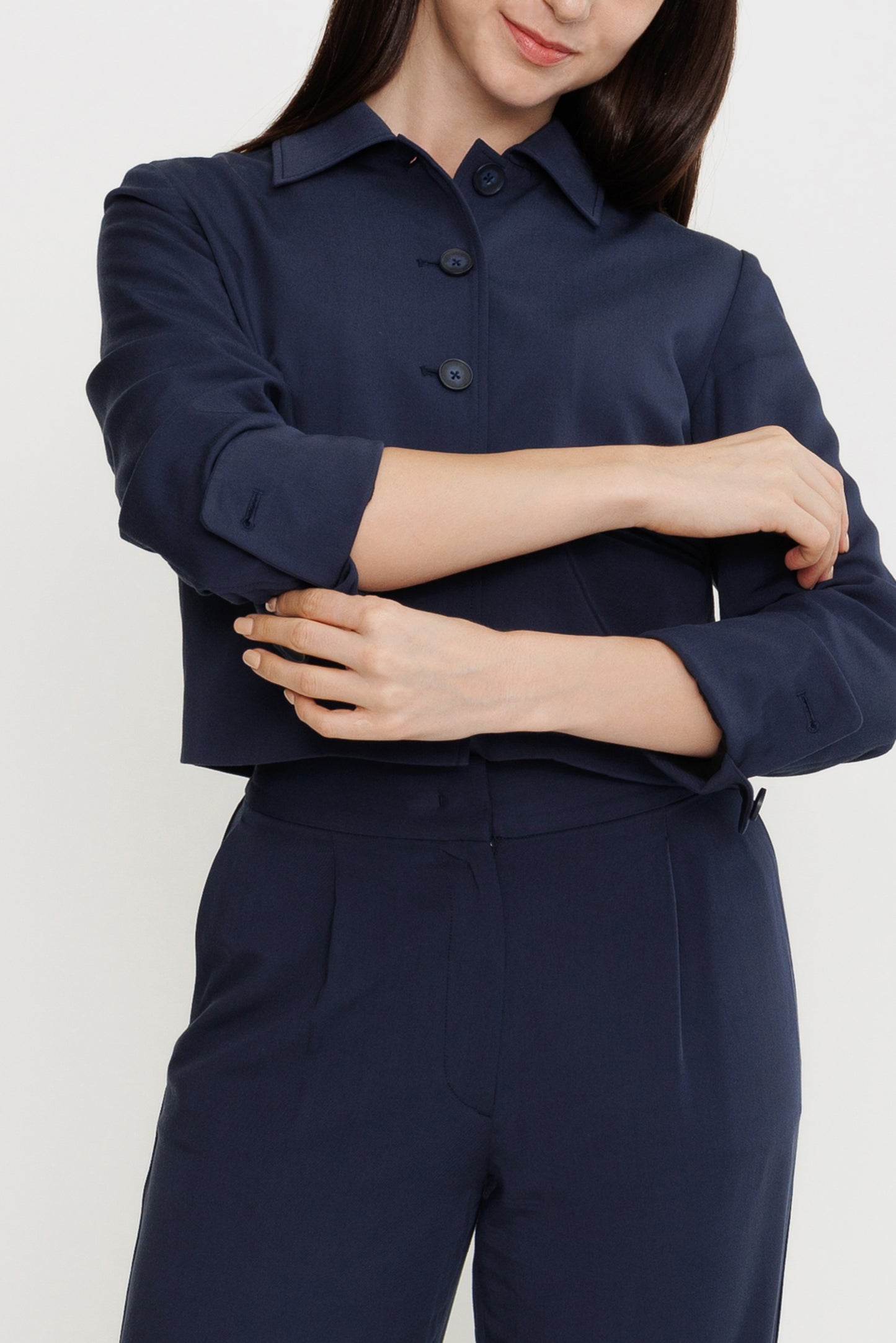 Cropped Tencel Jacket - Deepwater