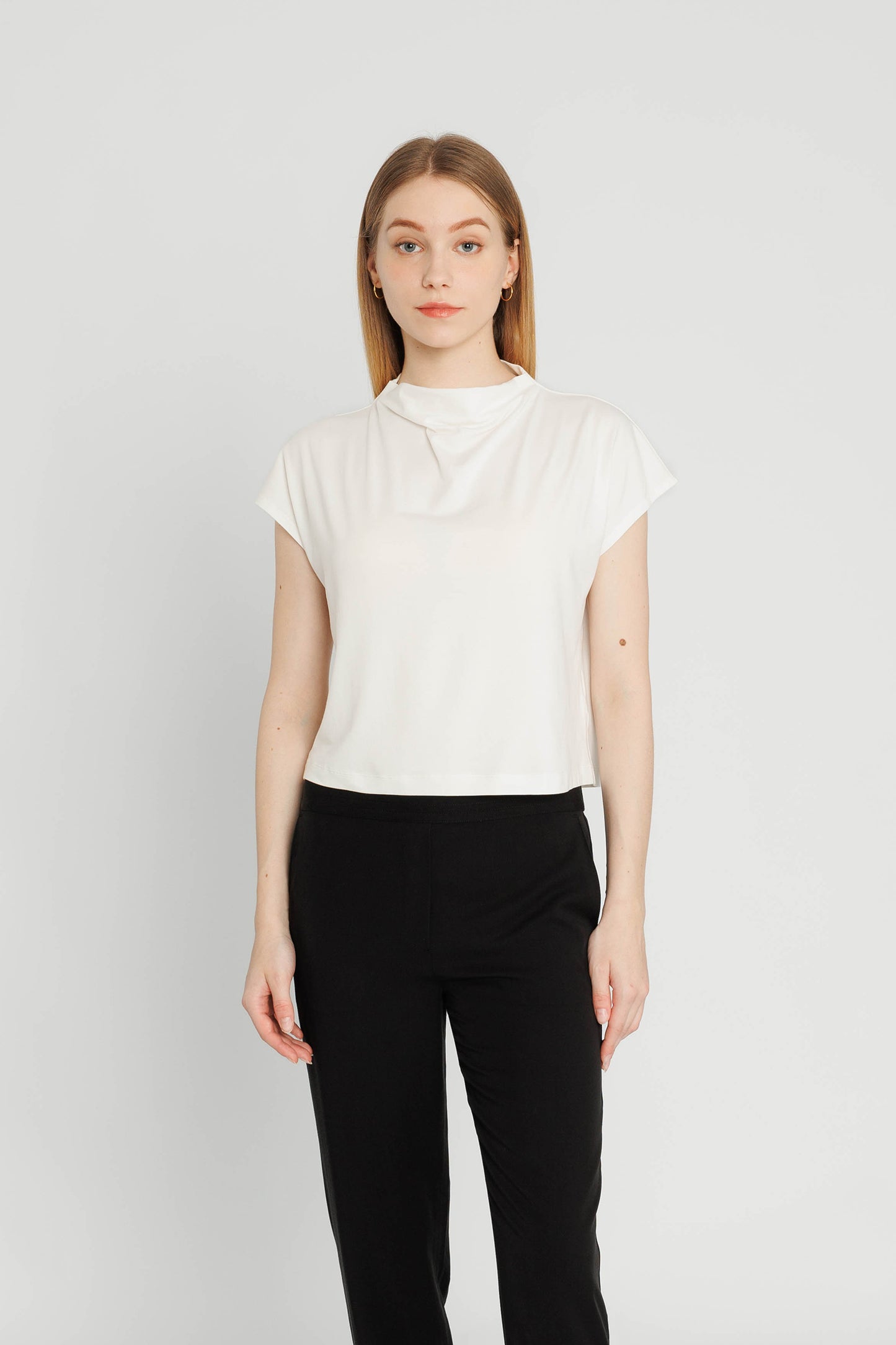 Draped Jersey Tee - Vanilla