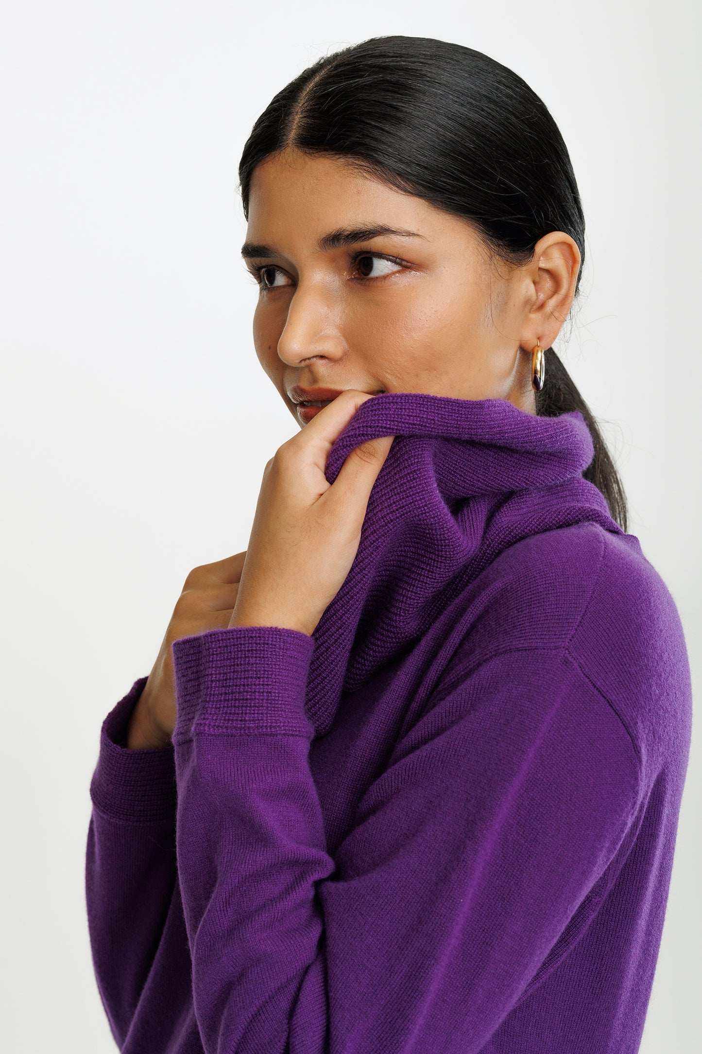 Merino-Cashmere Sweater Dress - Deep Purple