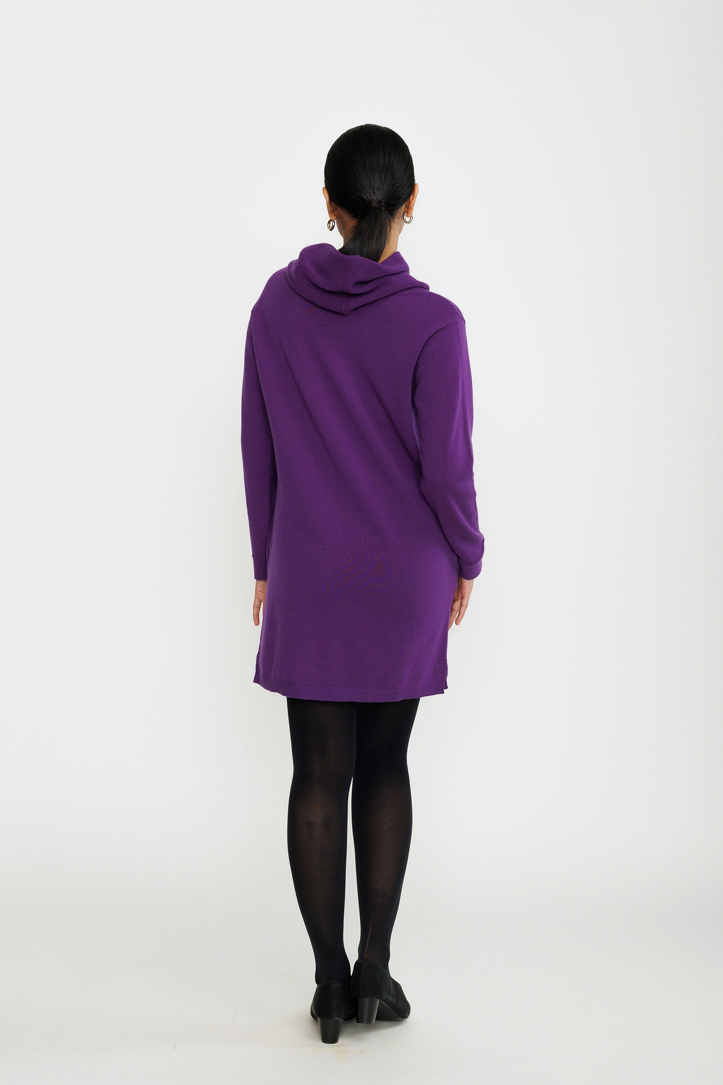 Merino-Cashmere Sweater Dress - Deep Purple