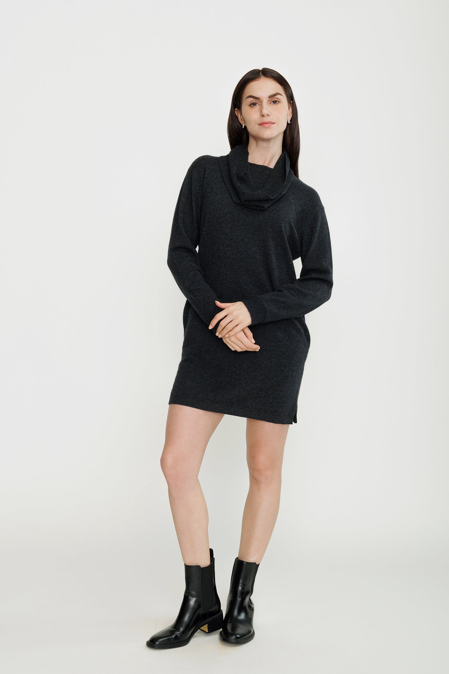 Merino-Cashmere Sweater Dress - Shadow