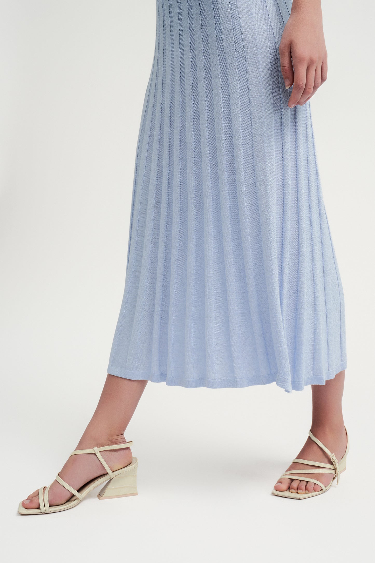 Mockneck Midi Knit Dress - Blue Iris