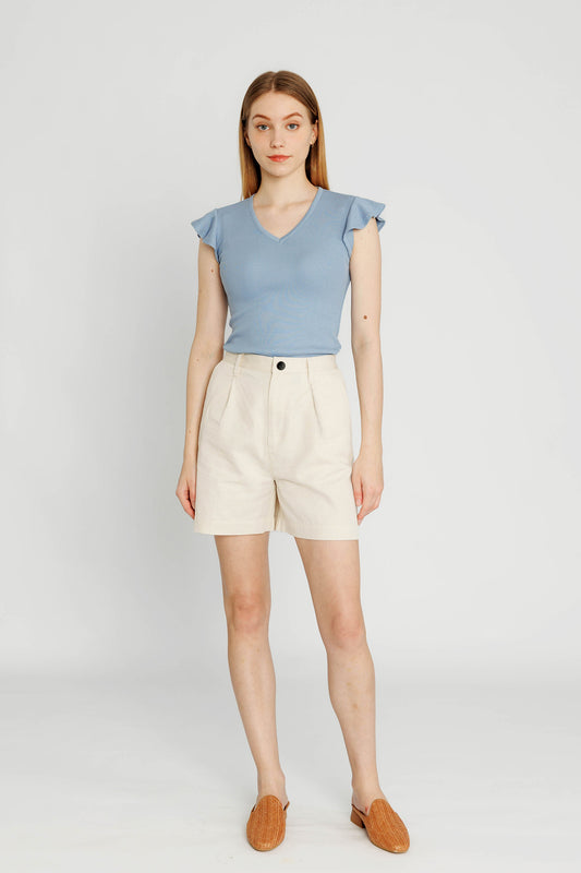 High-waist Tailored Shorts - Raw