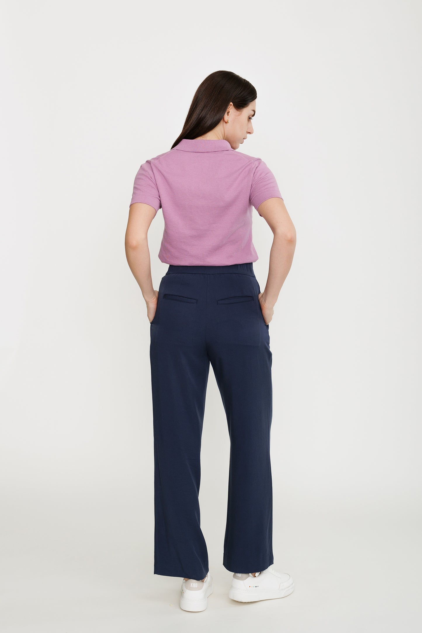 High-waist Tencel Pleated Trouser - Deepwater