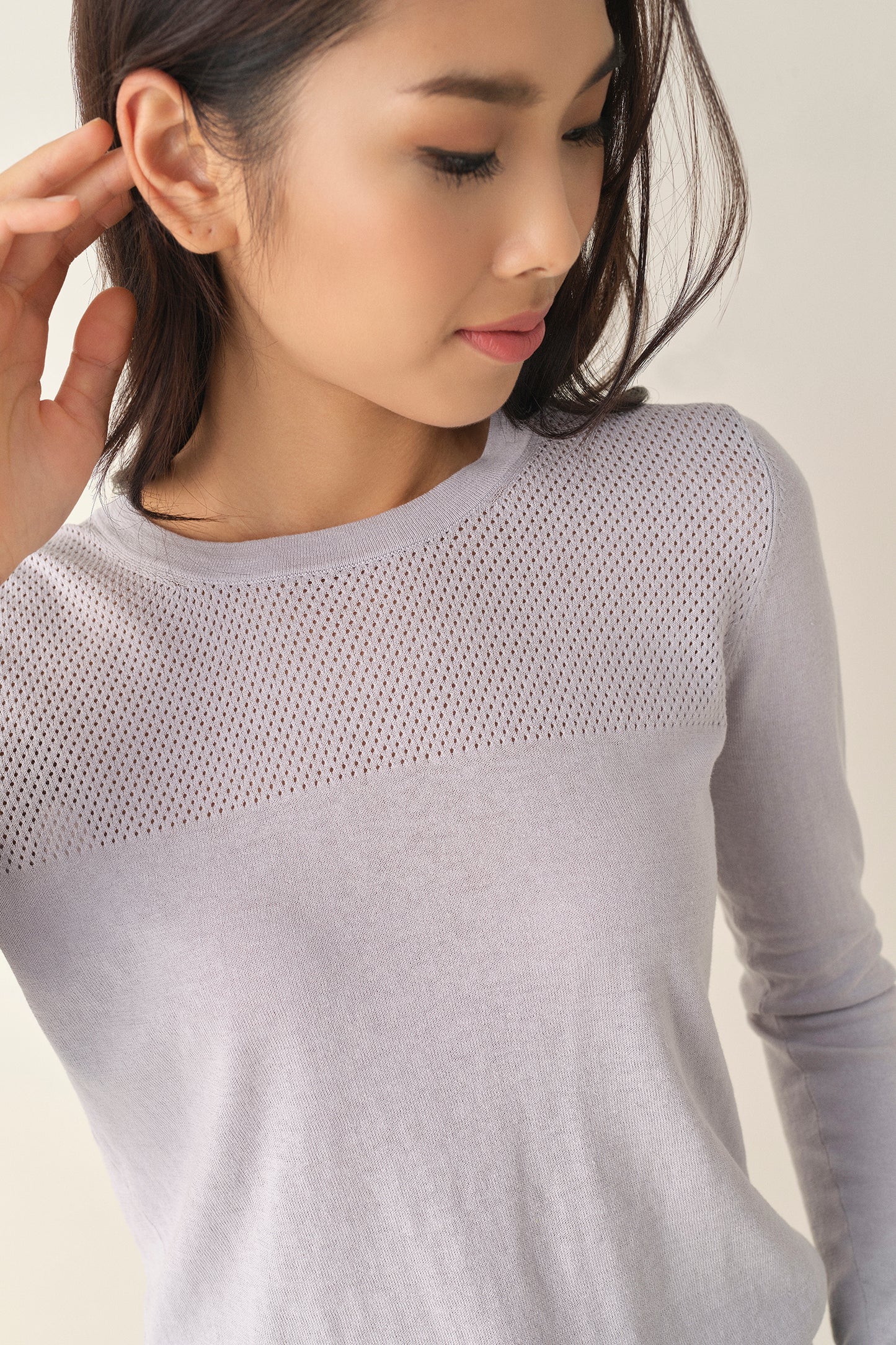 Openwork Sweater - Grey Pearl